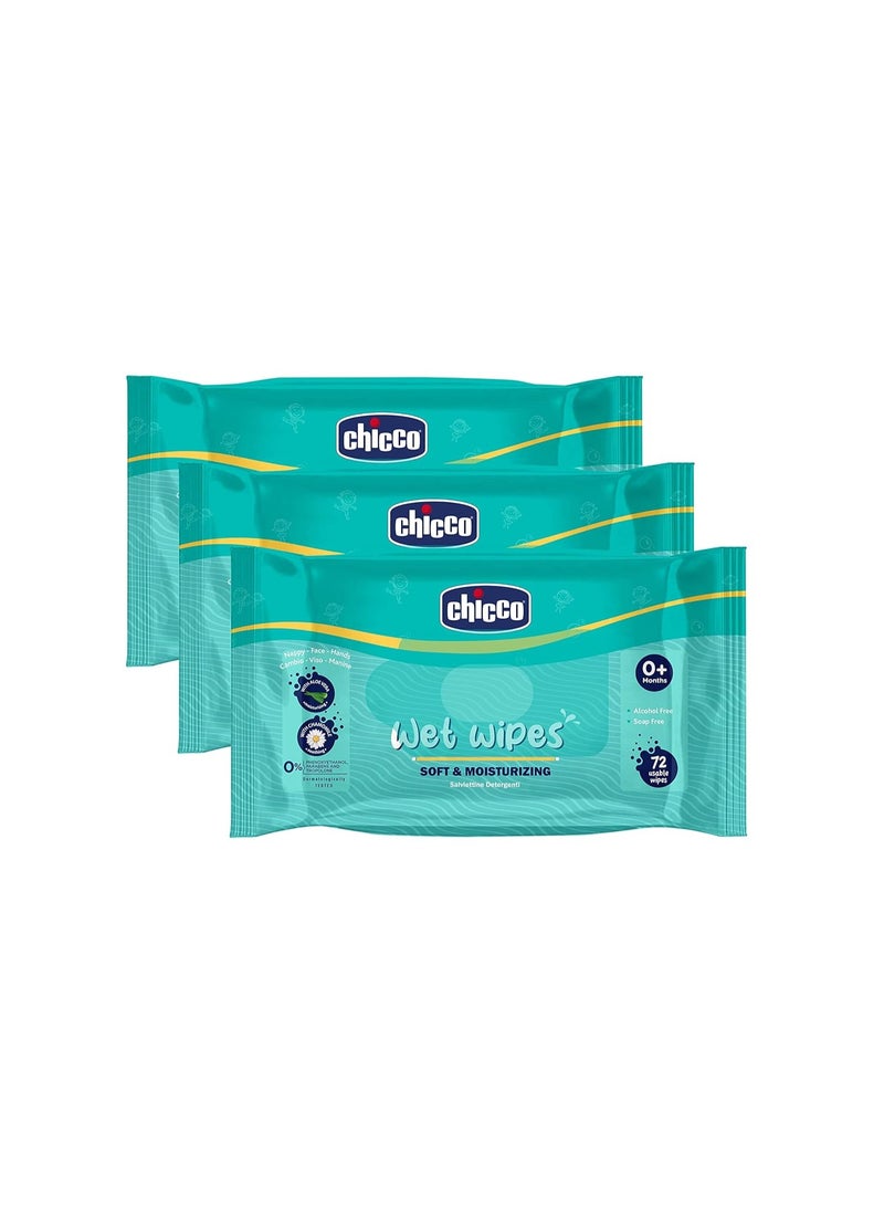 CHICCO Wet Wipes 216PCS(72PCS X 3 Packs) - Image 1